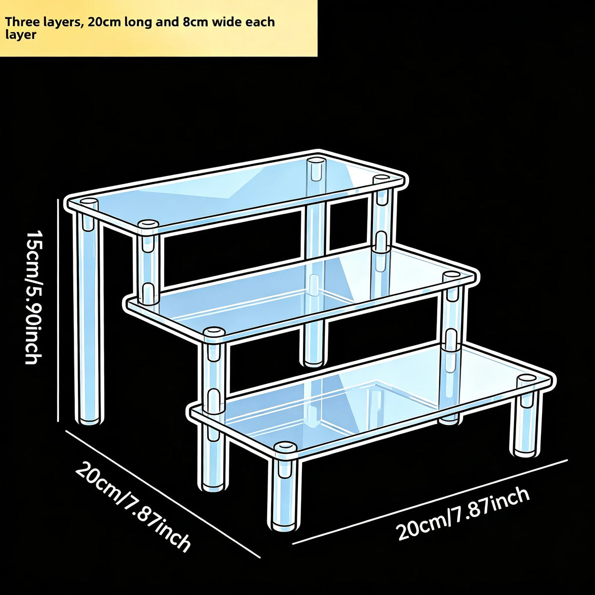 Three Tier Display Stand For Blind Box Collectible Organizing