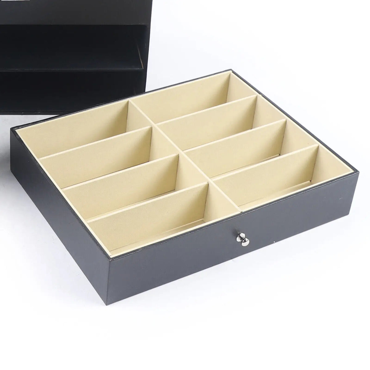 Premium PU Leather Jewelry Display Box With Glass Viewing Window