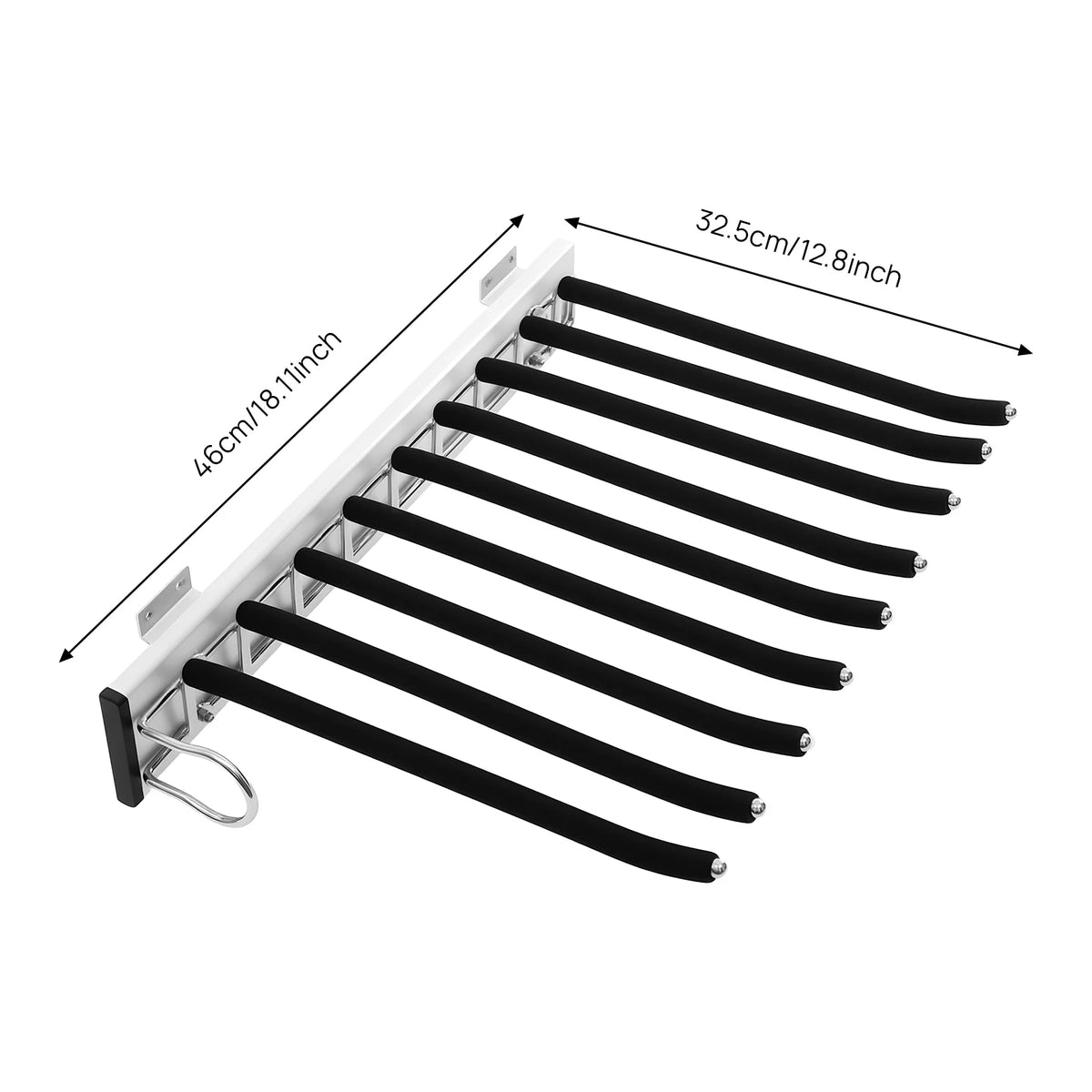 Sliding Trouser Hanger With Flocked Bars For Wardrobe Pants Organization