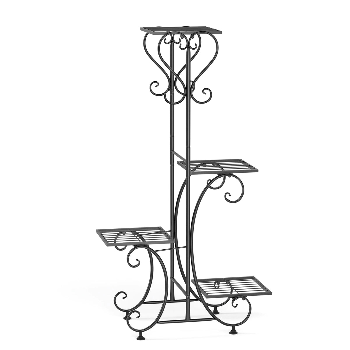 Four Tier Metal Plant Stand For Indoor Outdoor Garden Shelf