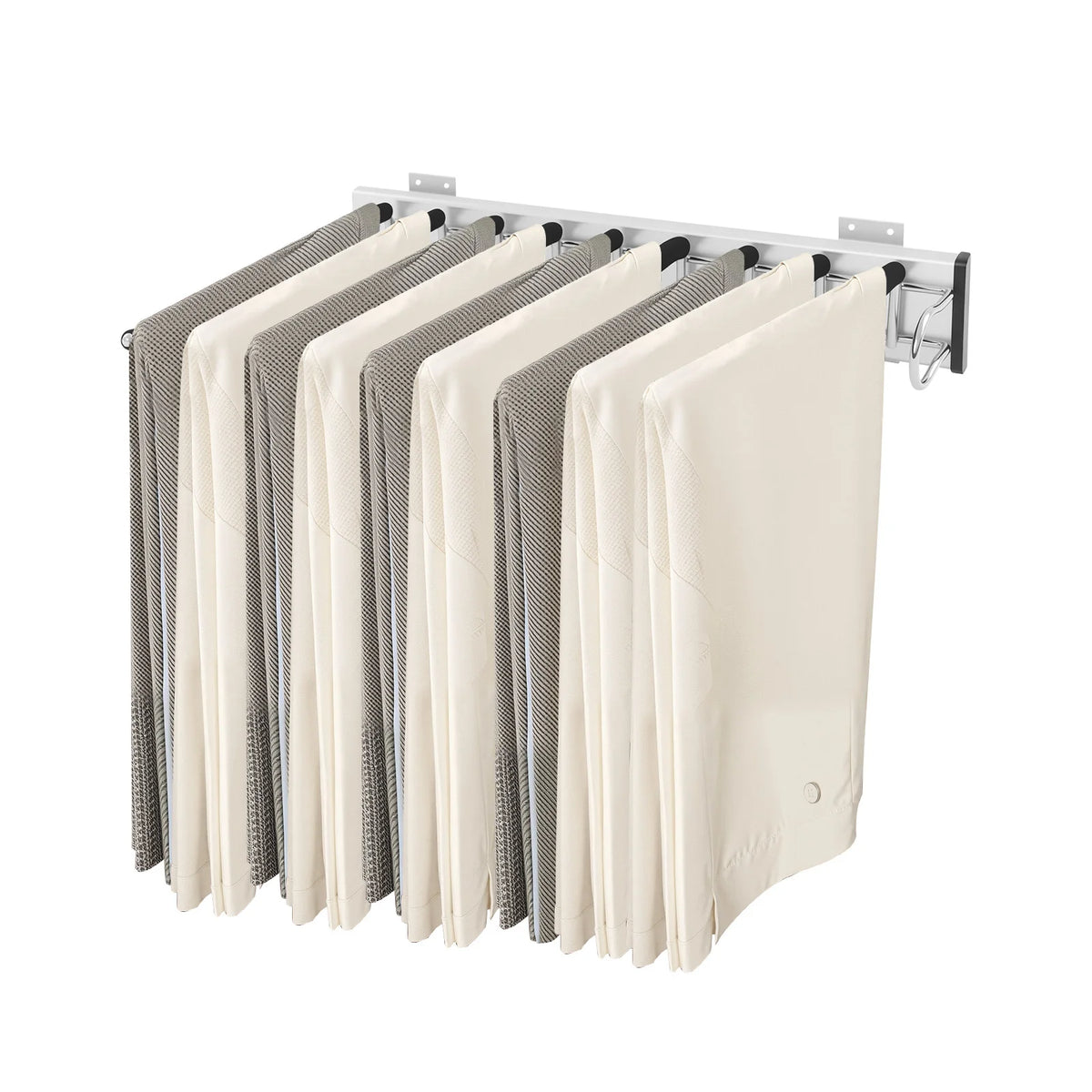 Sliding Trouser Hanger With Flocked Bars For Wardrobe Pants Organization