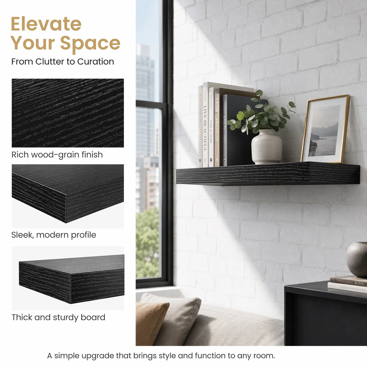 Floating Wall Shelves With Invisible Brackets For Home Decor