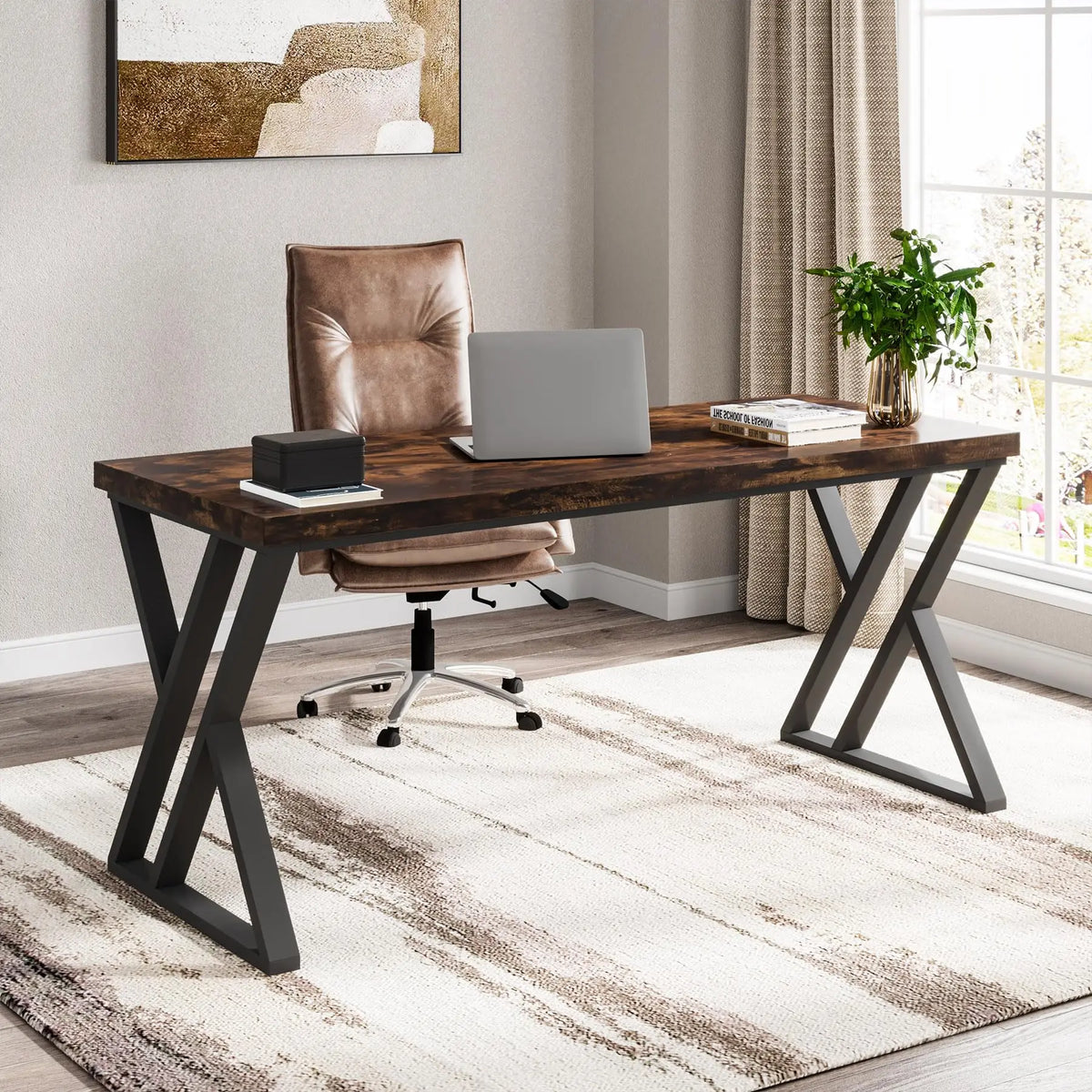Tribesigns Heavy Duty Writing Computer Desk With Metal Legs