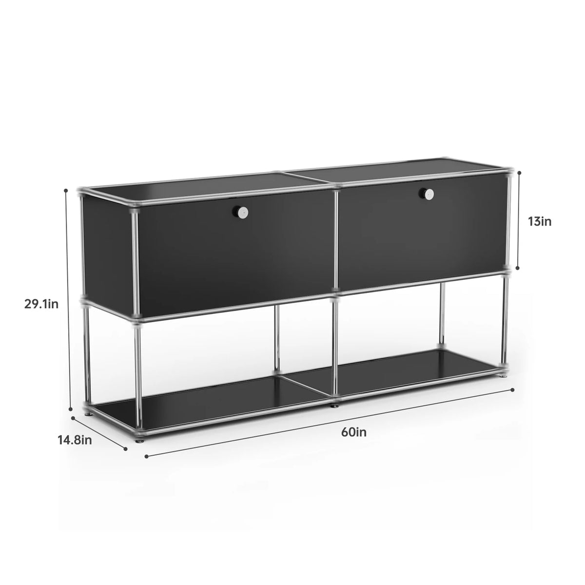 Modern Stainless Steel Storage Cabinet TV Stand Console Organizer