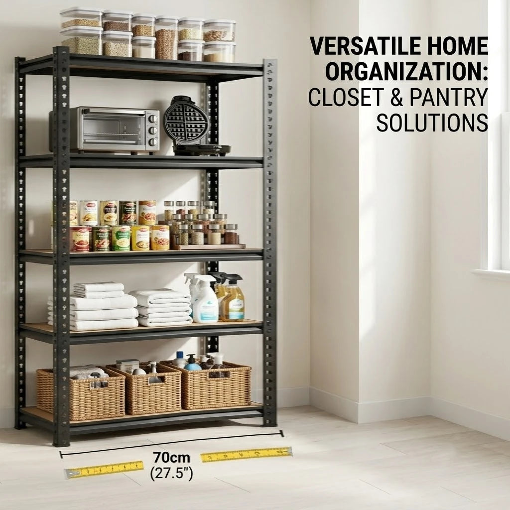Heavy Duty Five Tier Metal Shelving Storage Rack Organizer