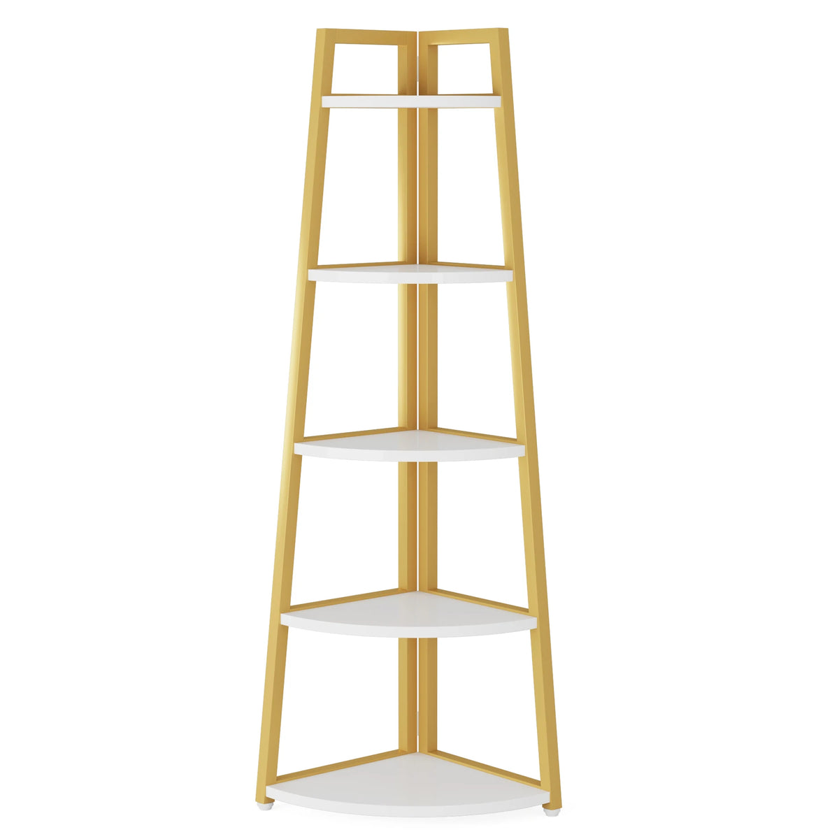 Tribesigns Five Tier Corner Wood Bookcase Modern Shelf Rack