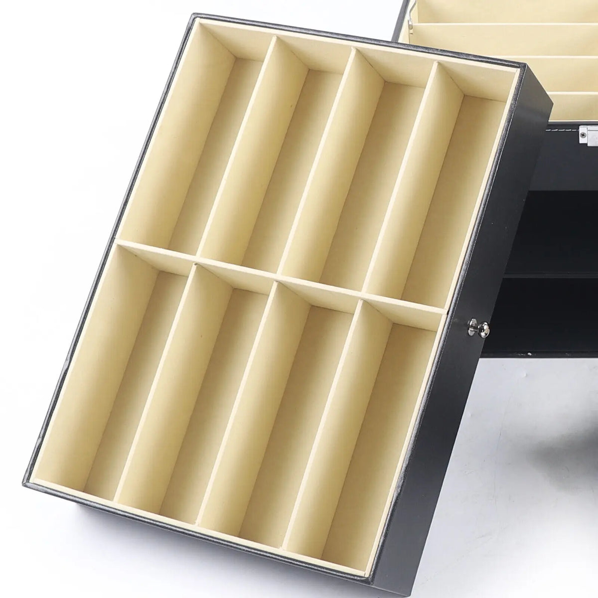Premium PU Leather Jewelry Display Box With Glass Viewing Window