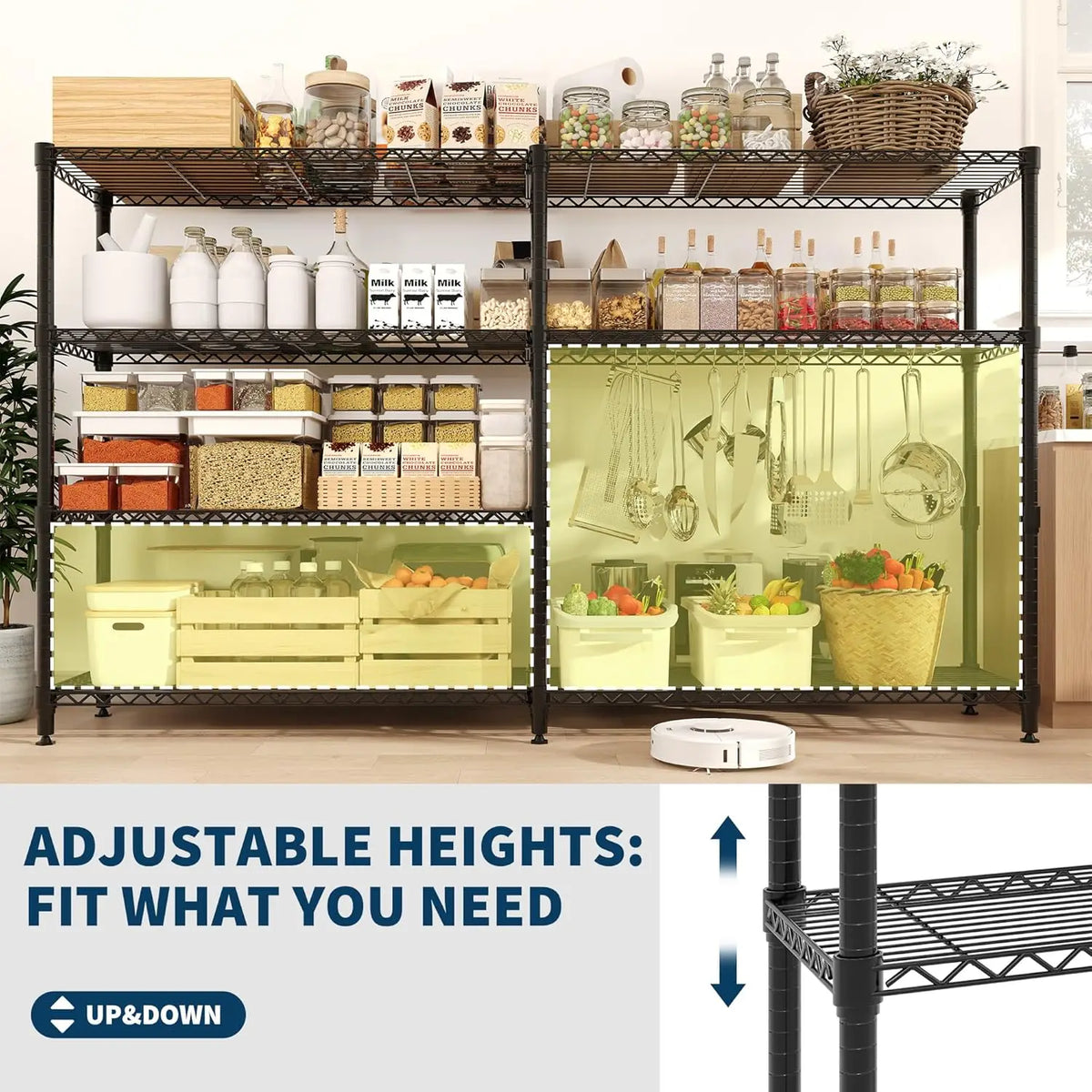 Twister Foldable Metal Storage Shelves Heavy Duty Pantry Kitchen Garage