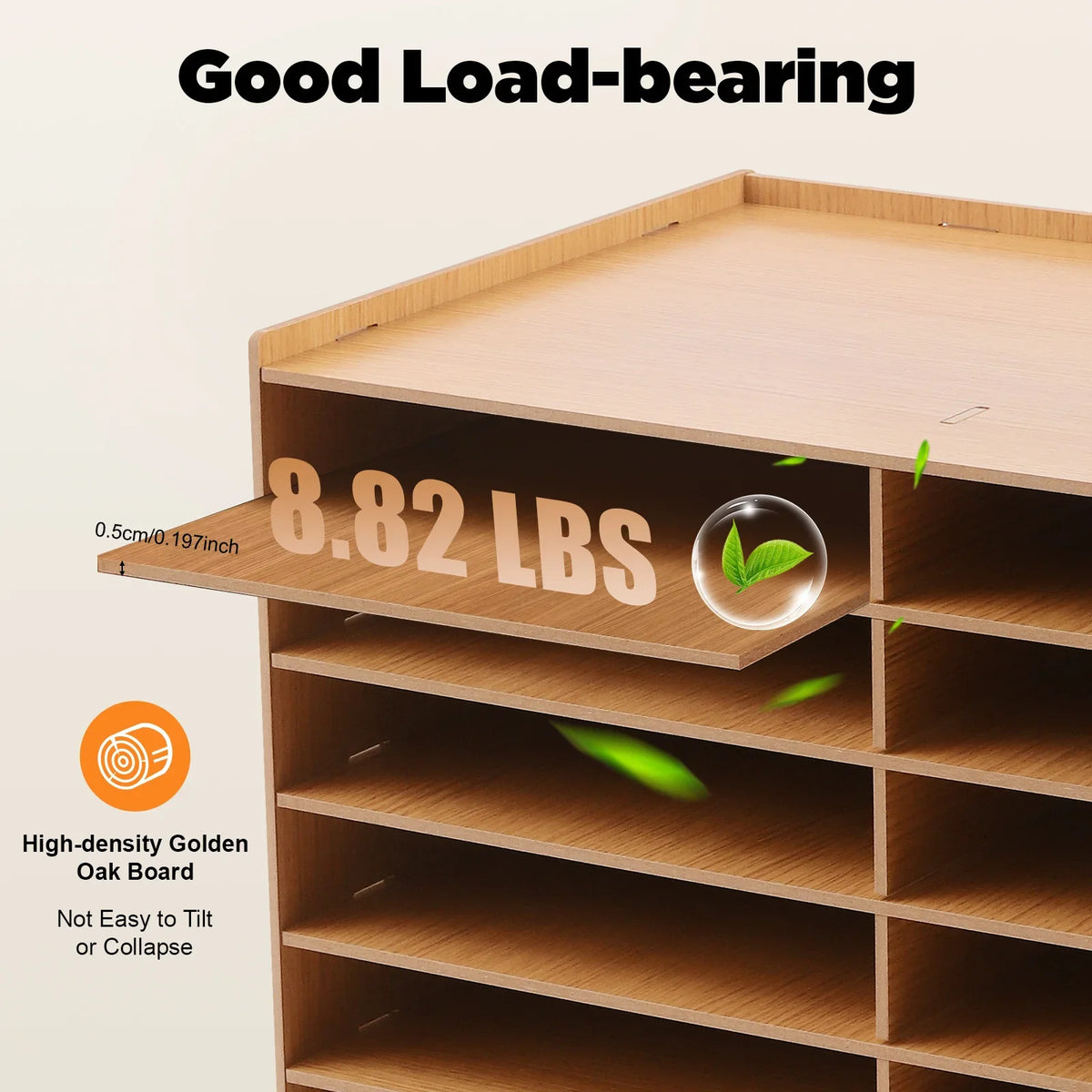 Wooden 18 Slot Desktop File Organizer Document Paper Sorter