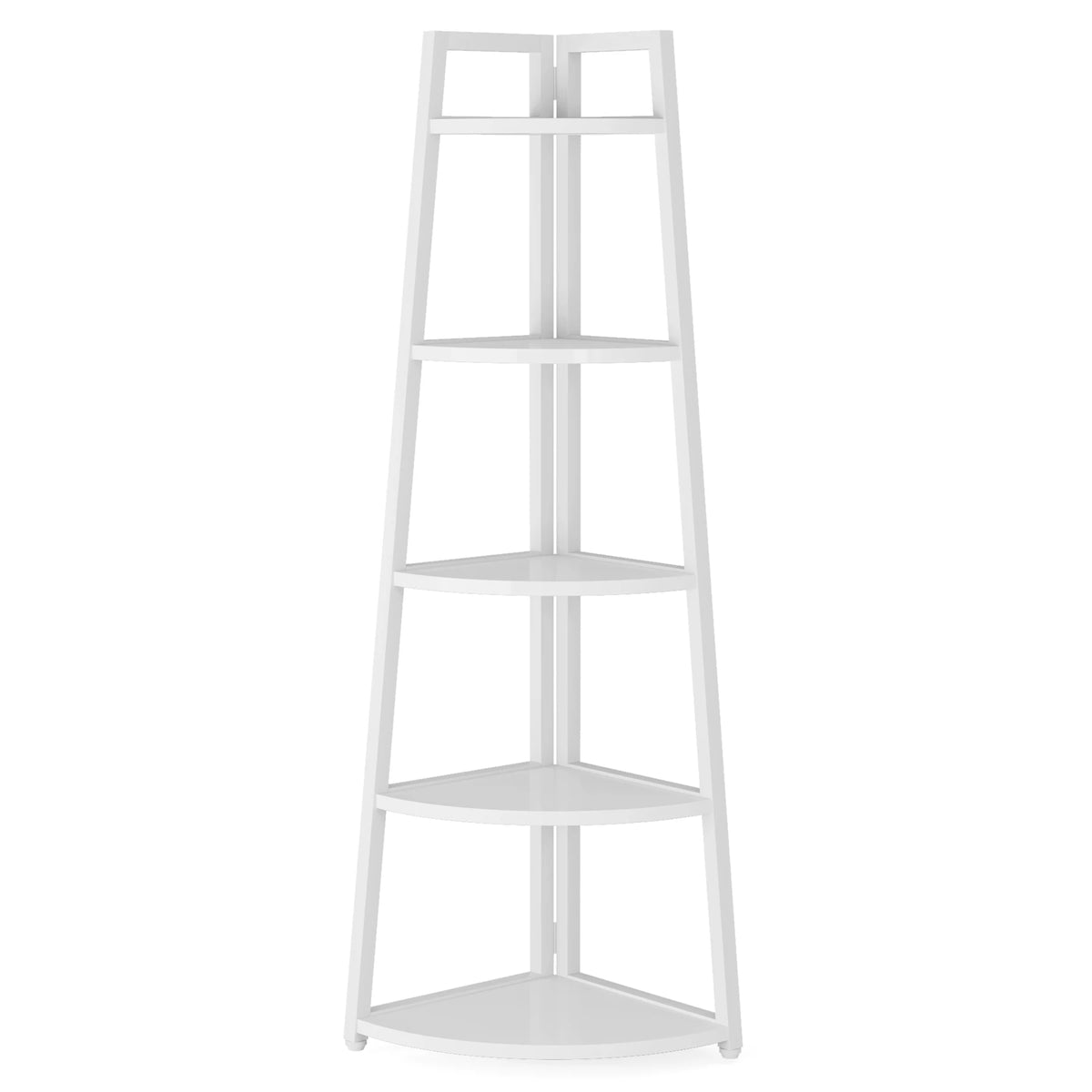 Tribesigns Five Tier Corner Wood Bookcase Modern Shelf Rack
