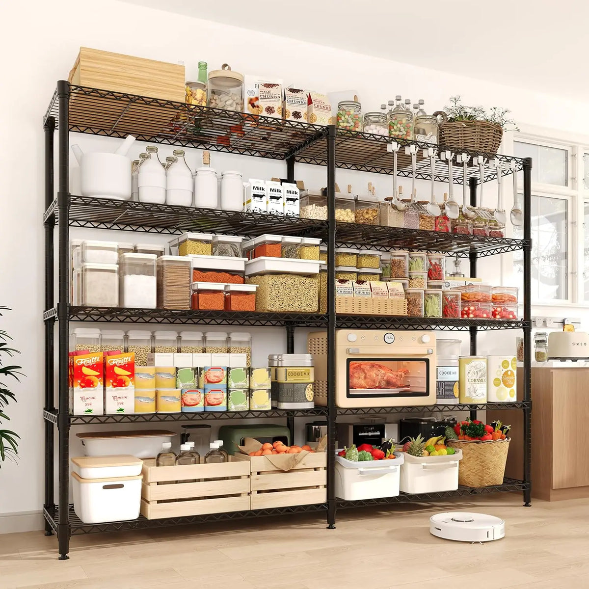 Twister Foldable Metal Storage Shelves Heavy Duty Pantry Kitchen Garage