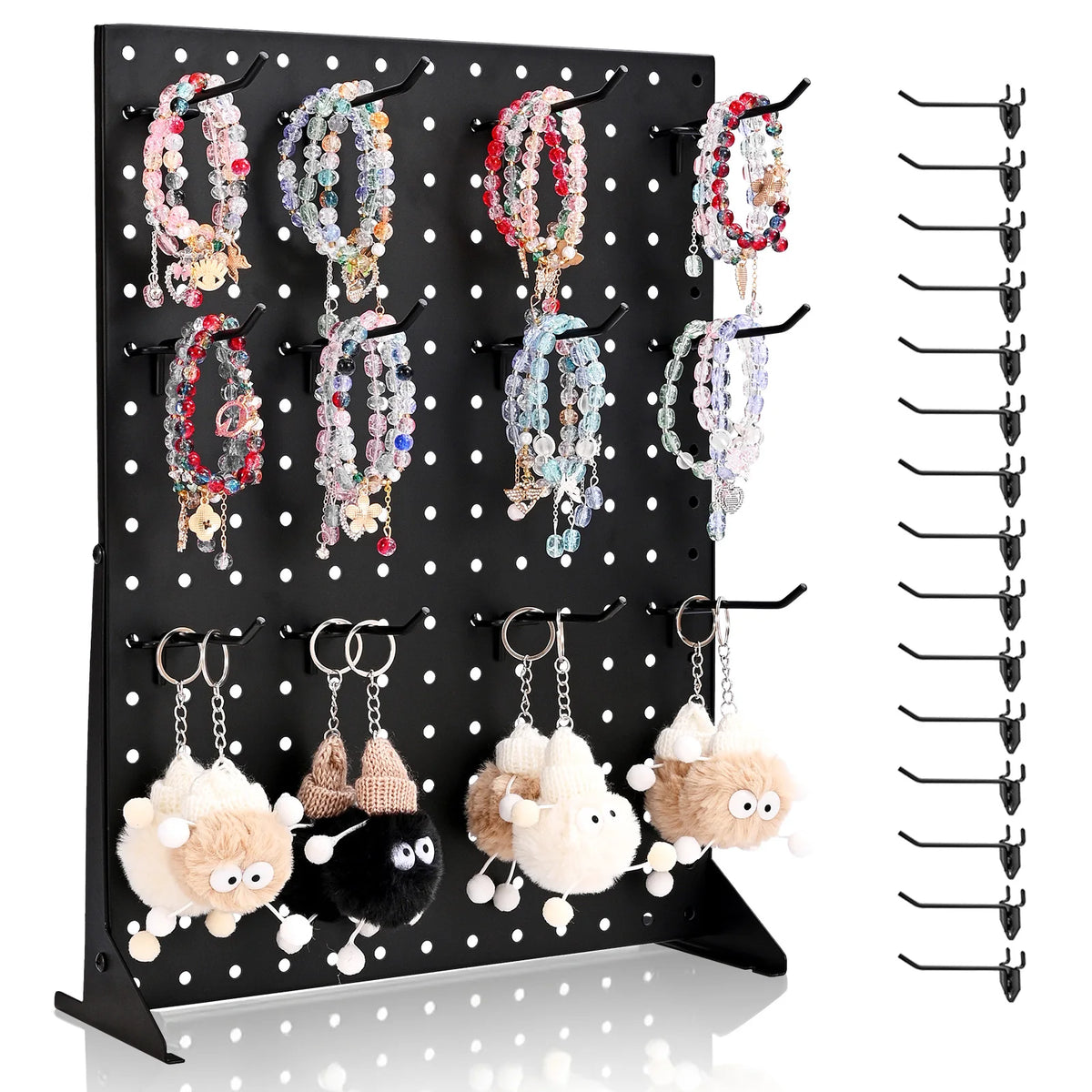 SucceBuy Steel Tabletop Pegboard Display Rack With Hooks