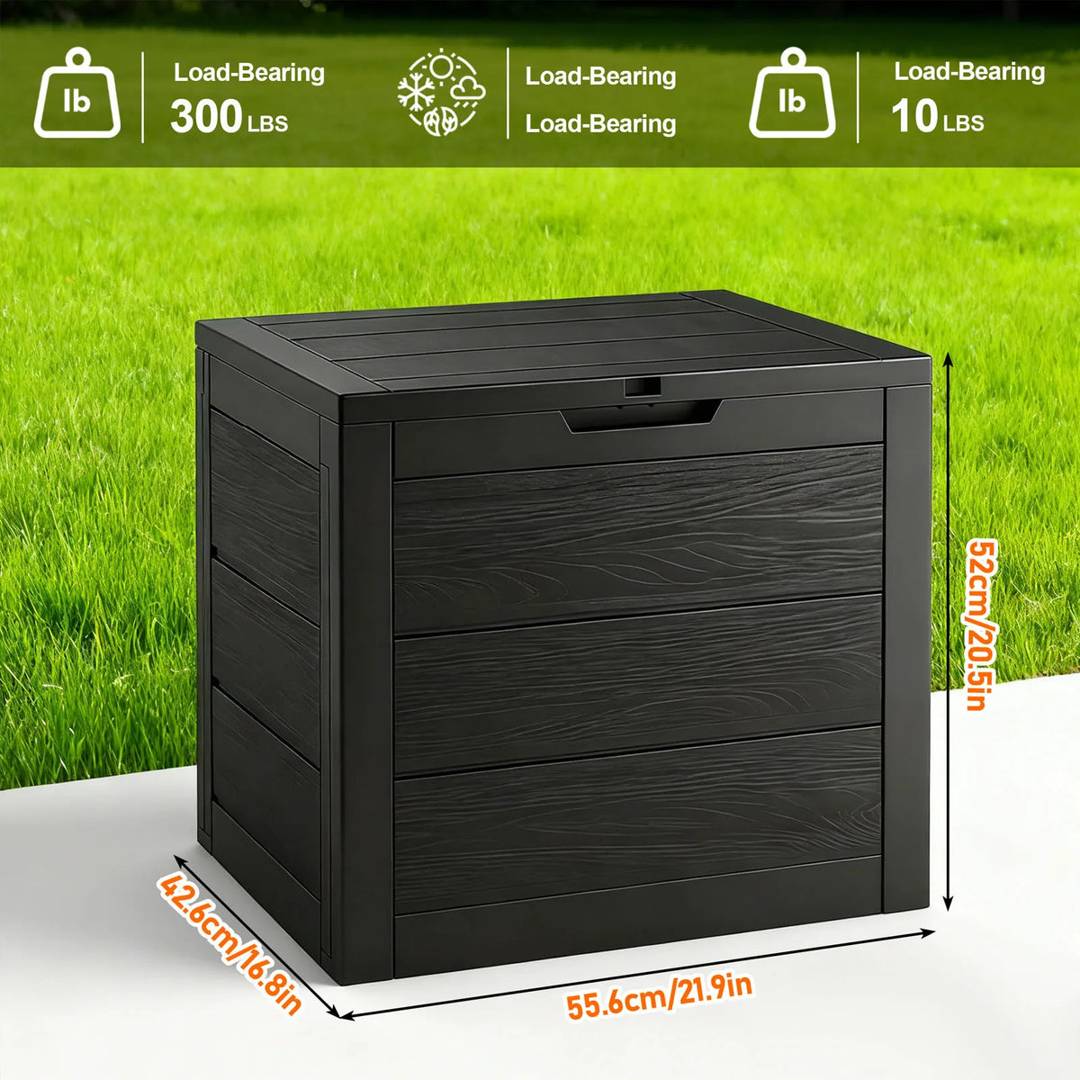 Heavy Duty Outdoor Plastic Deck Box With Lockable Lid