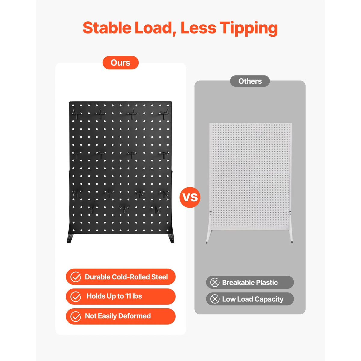 SucceBuy Steel Tabletop Pegboard Display Rack With Hooks