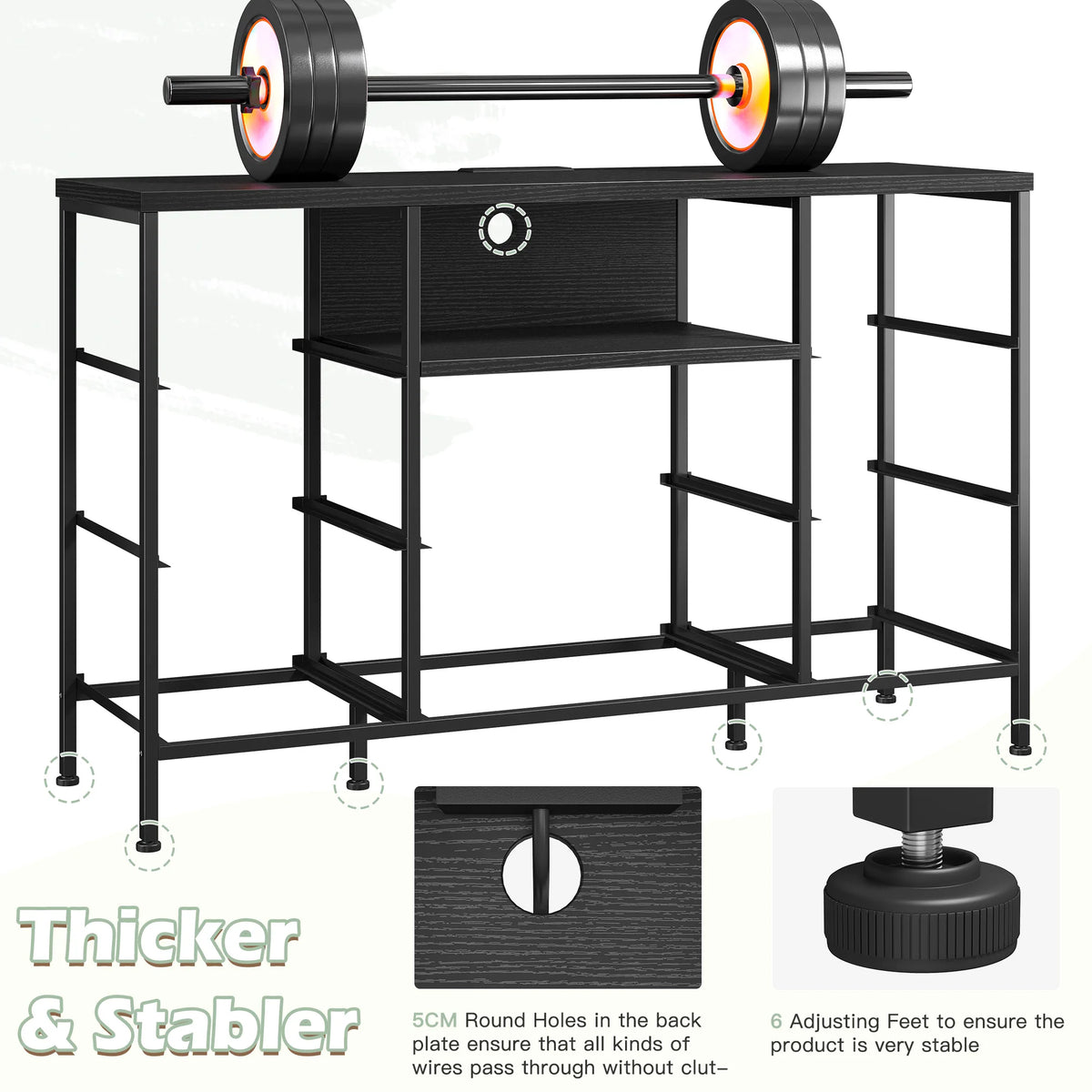 Eight Drawer Media Dresser With LED Lighting And Charging Station