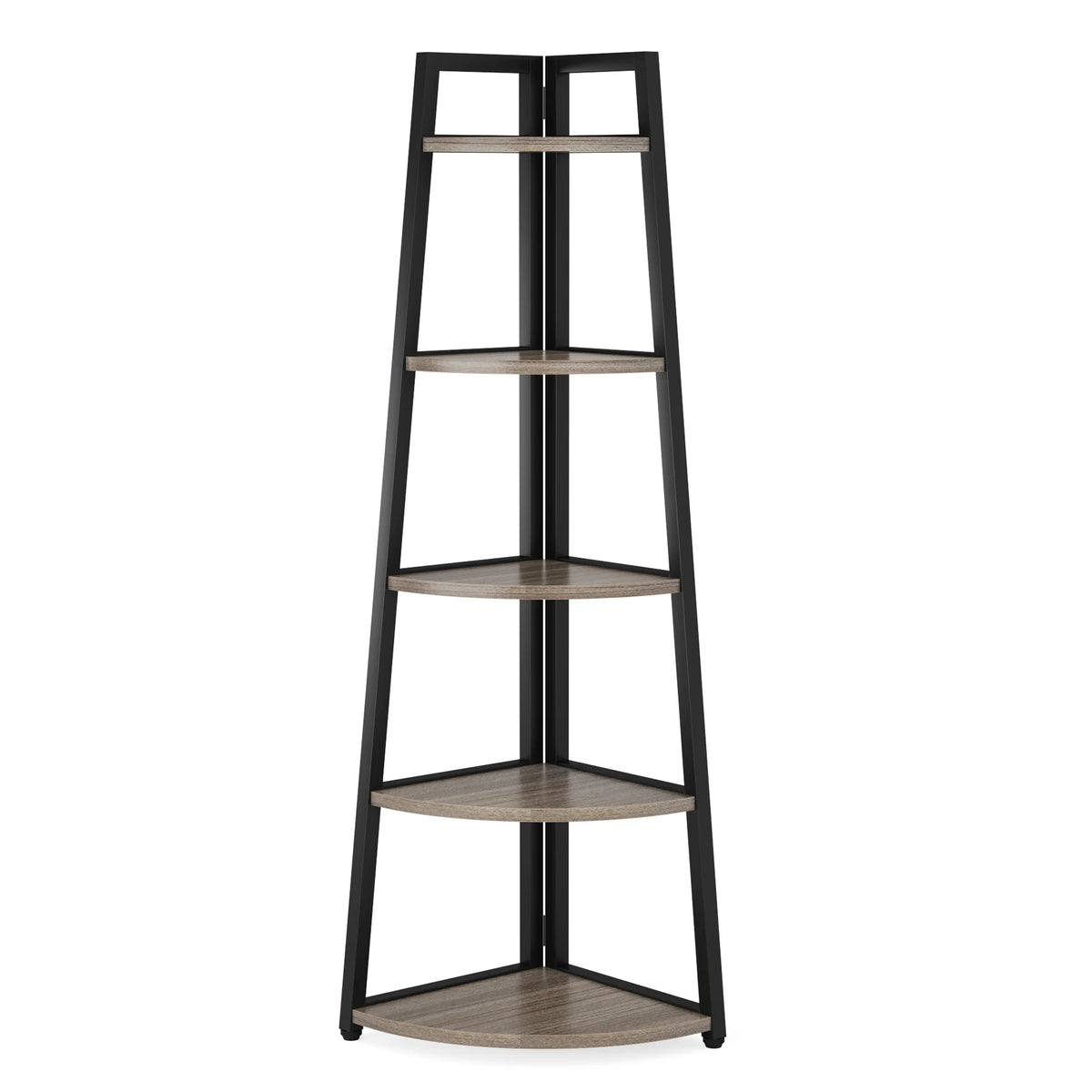 Tribesigns Five Tier Corner Wood Bookcase Modern Shelf Rack