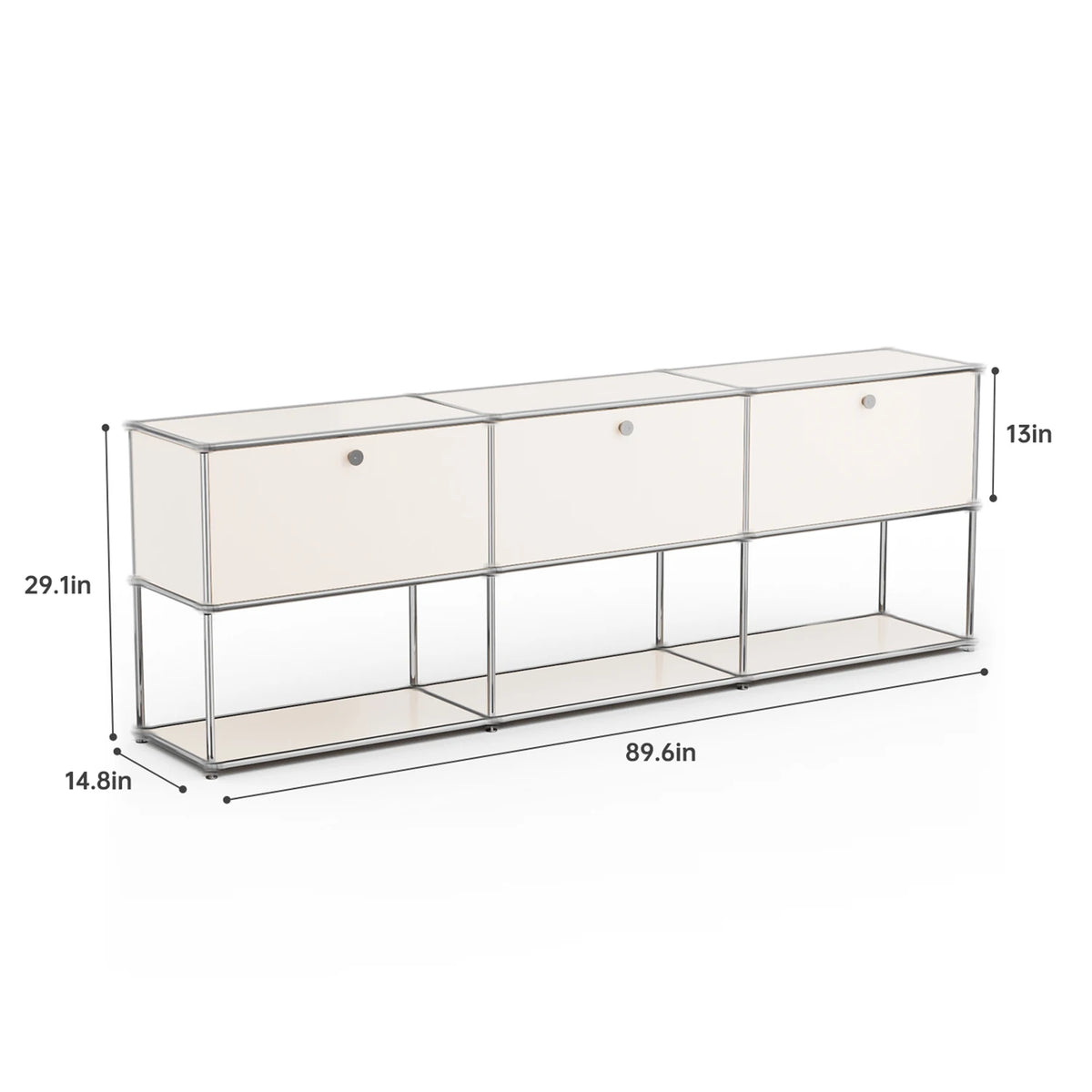 Modern Stainless Steel Storage Cabinet TV Stand Console Organizer