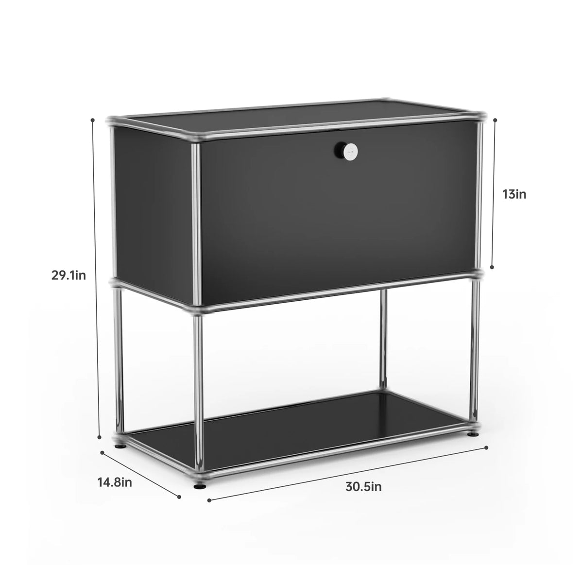 Modern Stainless Steel Storage Cabinet TV Stand Console Organizer