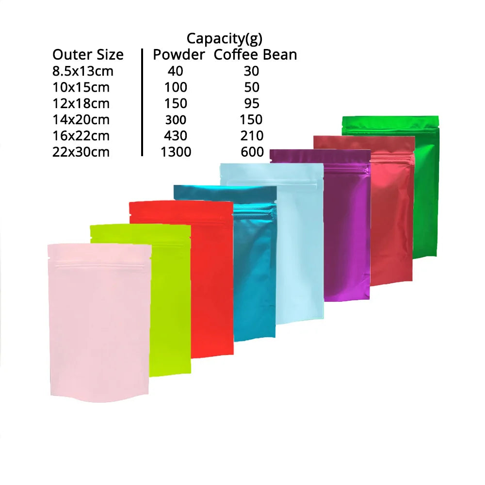 VoluPack Resealable Mylar Bags Aluminum Foil Lined For Coffee Storage