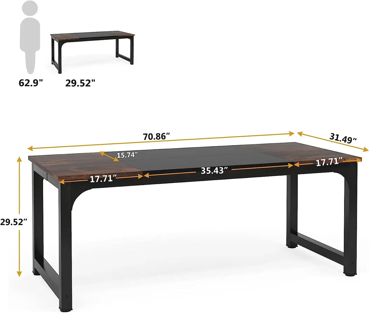 Tribesigns Modern Wooden Computer Desk For Home Office Workstation