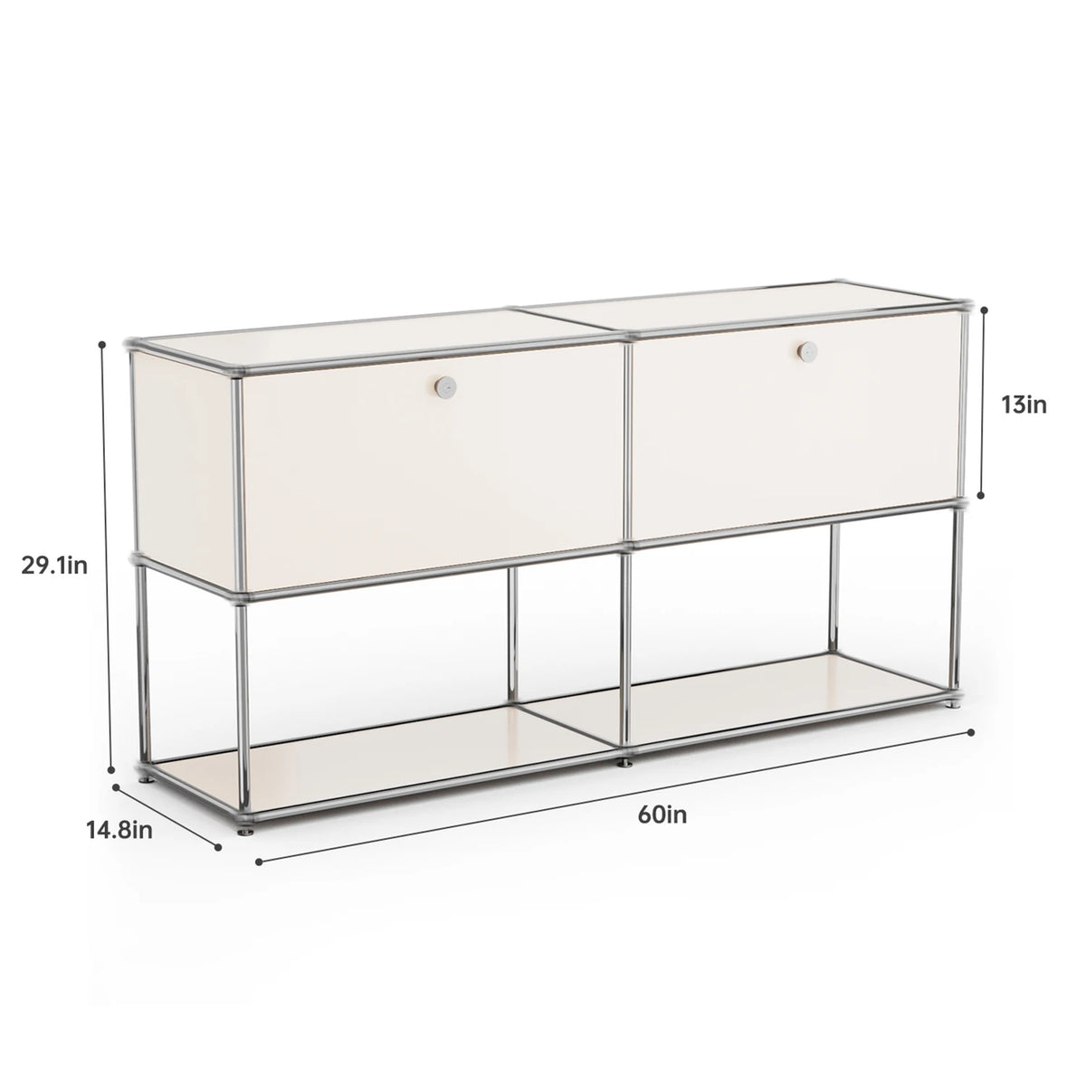 Modern Stainless Steel Storage Cabinet TV Stand Console Organizer