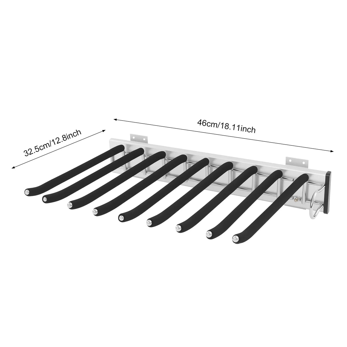 Sliding Trouser Hanger With Flocked Bars For Wardrobe Pants Organization