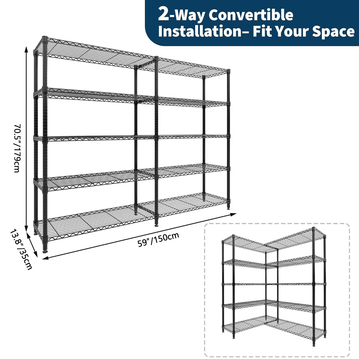 Twister Foldable Metal Storage Shelves Heavy Duty Pantry Kitchen Garage