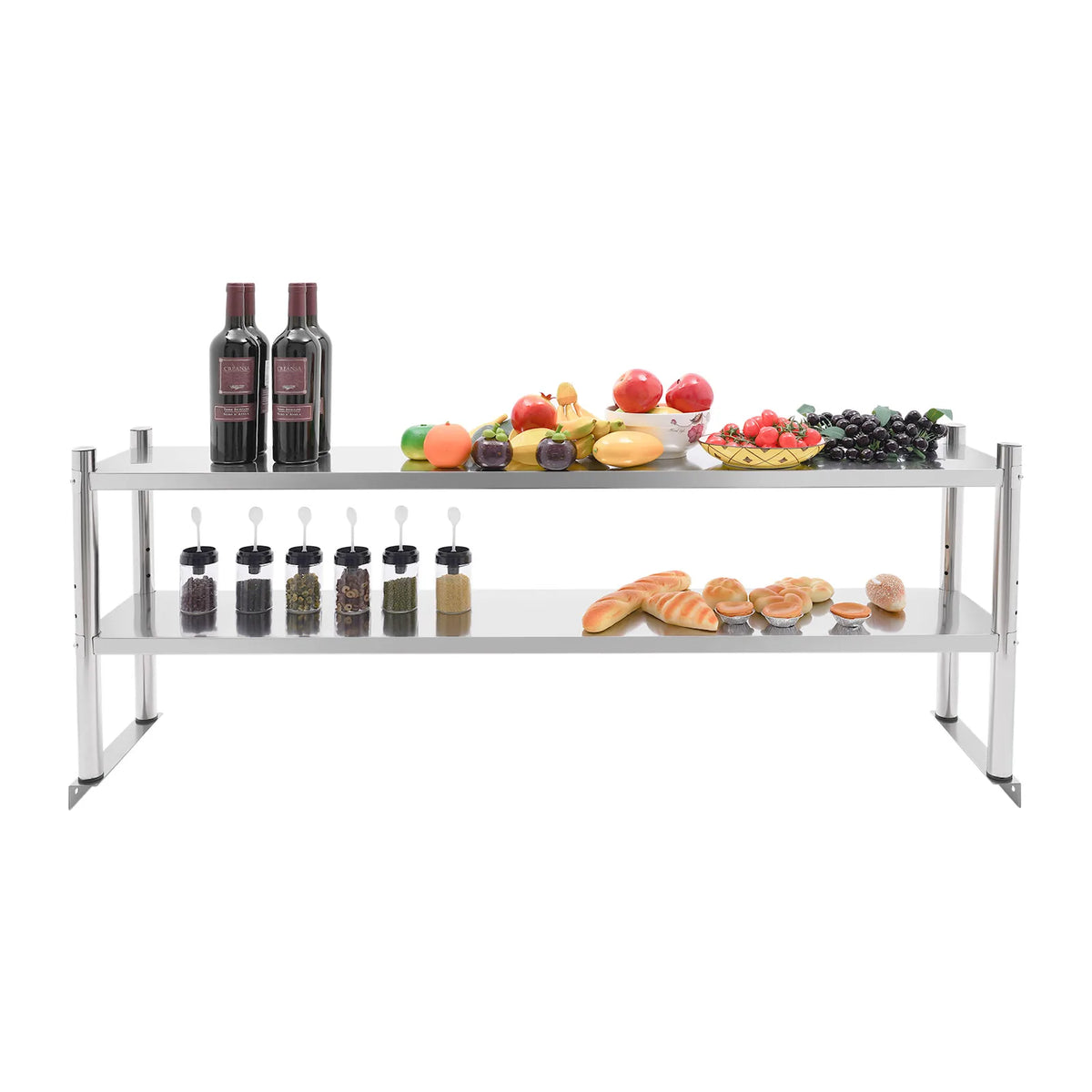 Stainless Steel Two Tier Adjustable Heavy Duty Storage Shelf Rack