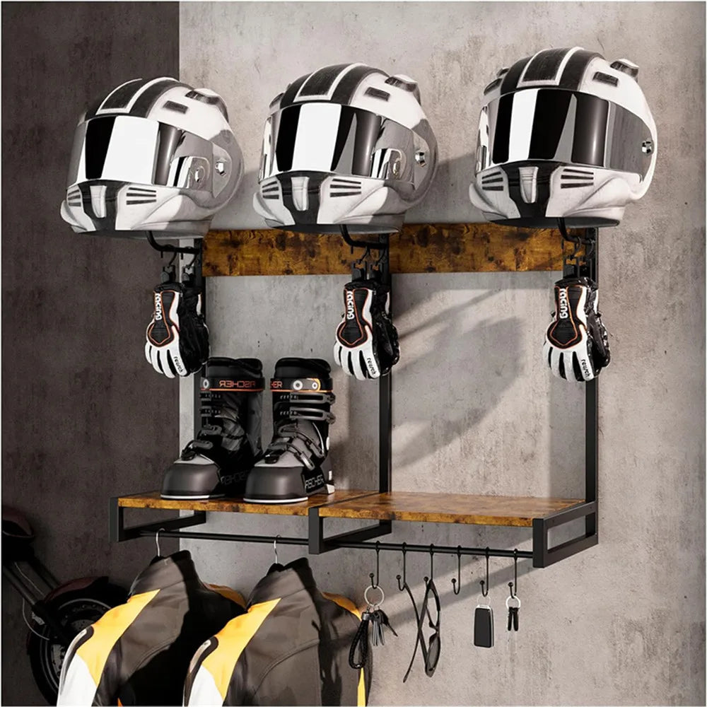 HiMISS Motorcycle Helmet Holder Wall Mounted Storage Rack