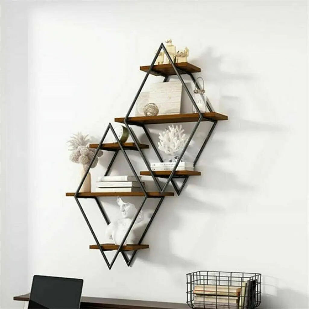 Wall Mounted Rustic Floating Shelves Decorative Wooden Kitchen Display Shelf
