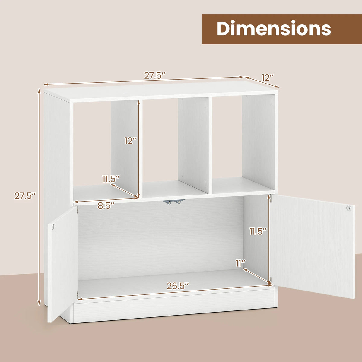 HOMASIS Modern Cube Bookcase With Doors And Shelves