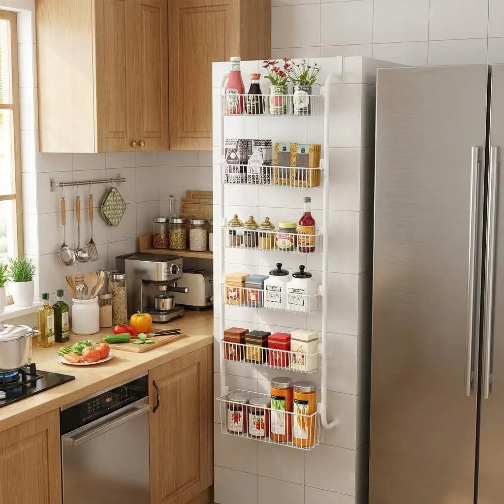 HiMISS Heavy Duty Over The Door Pantry Metal Storage Rack