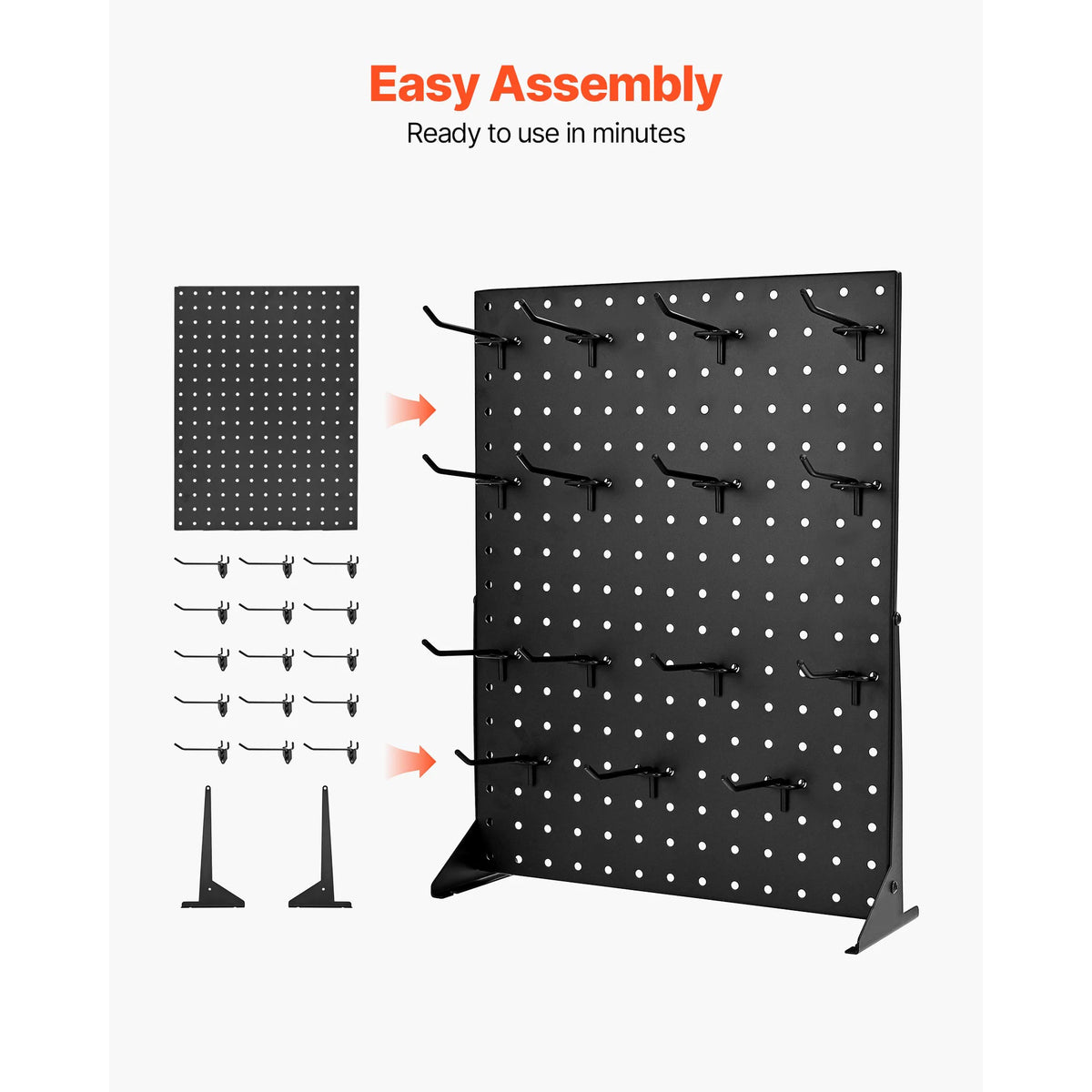 SucceBuy Steel Tabletop Pegboard Display Rack With Hooks