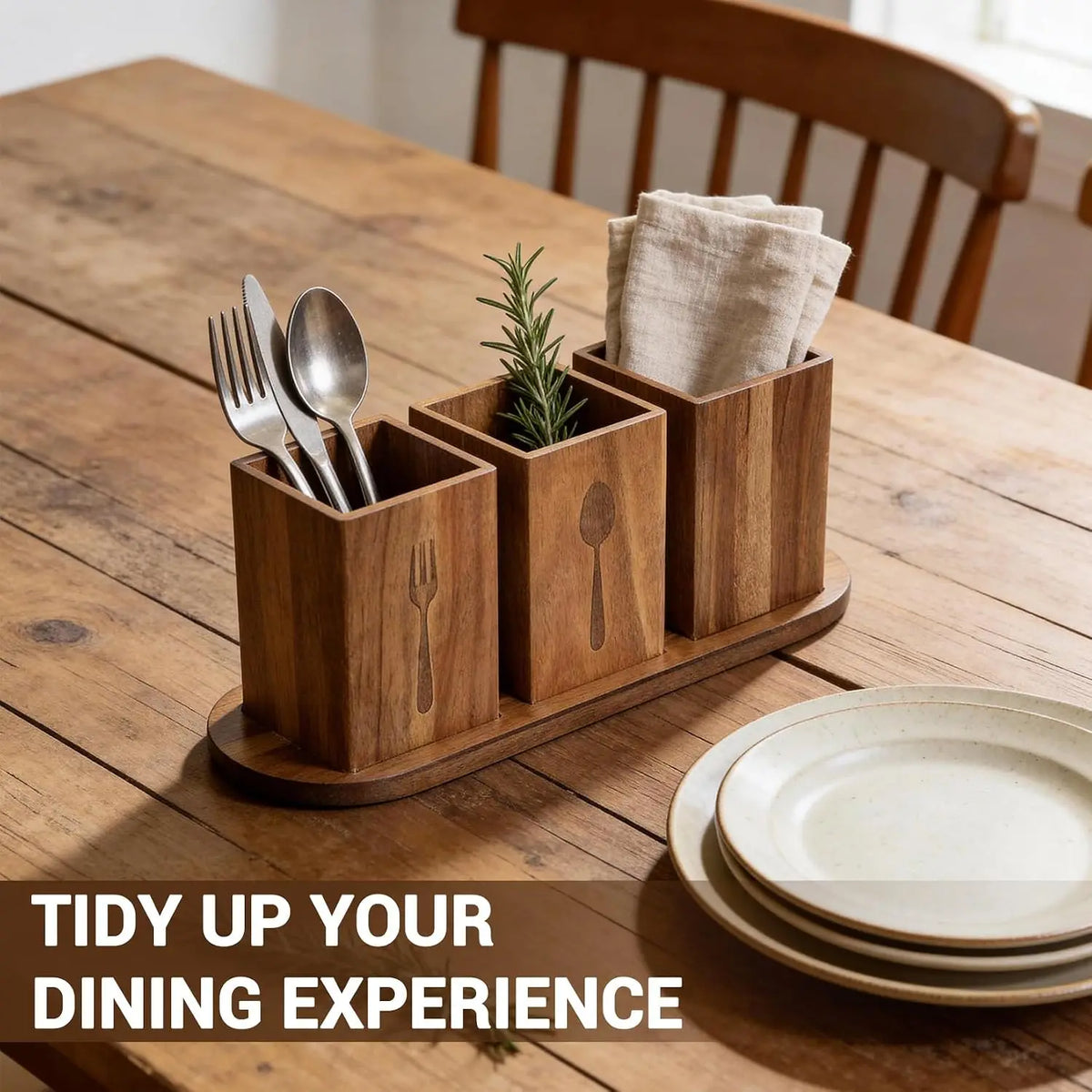 Garvee Acacia Wood Kitchen Utensil Holder Organizer