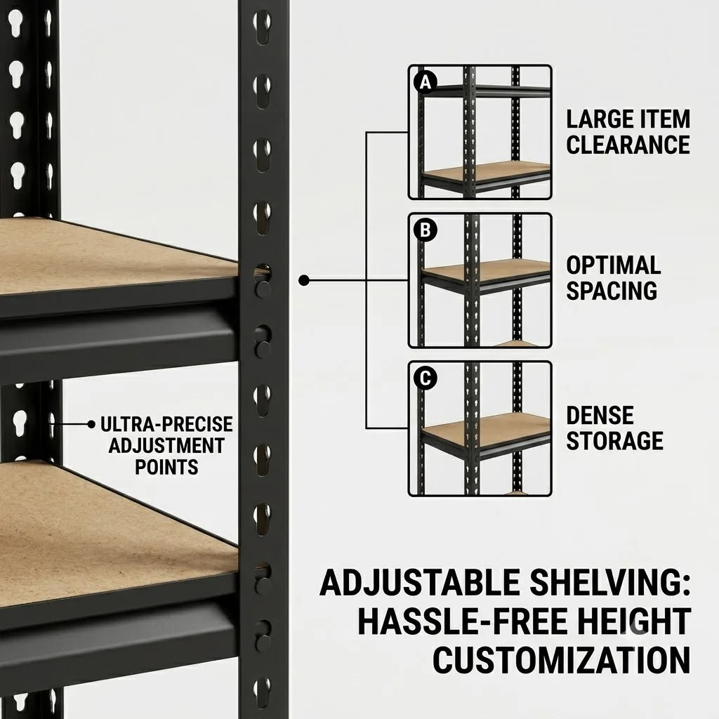 Heavy Duty Five Tier Metal Shelving Storage Rack Organizer