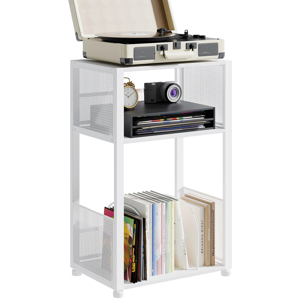 JHK 3 Tier Metal AV Media Stand For Record Storage Rack