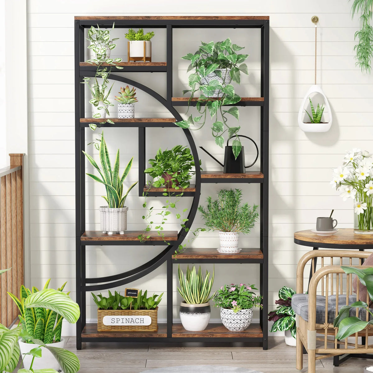 Tribesigns 5 Tier Industrial Bookcase Freestanding Display Storage Shelf
