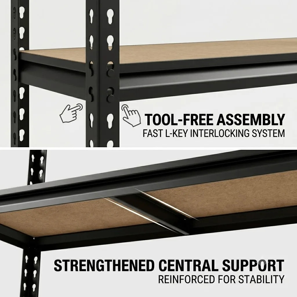 Heavy Duty Five Tier Metal Shelving Storage Rack Organizer