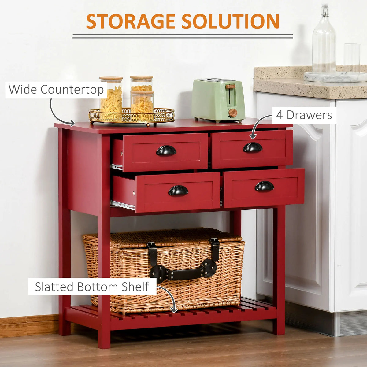 HOMCOM Modern Sideboard Buffet Cabinet With Storage Drawers