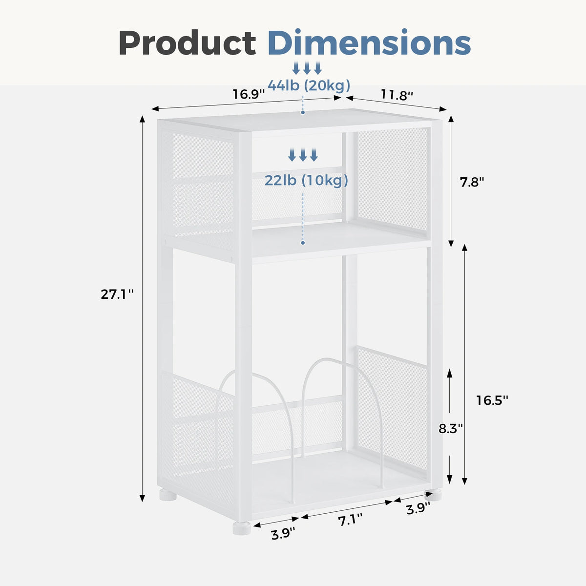 JHK 3 Tier Metal AV Media Stand For Record Storage Rack