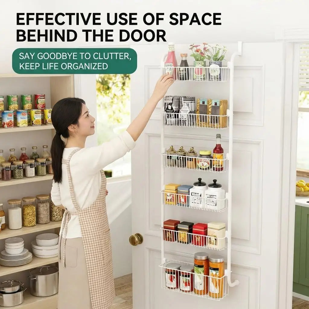 HiMISS Heavy Duty Over The Door Pantry Metal Storage Rack