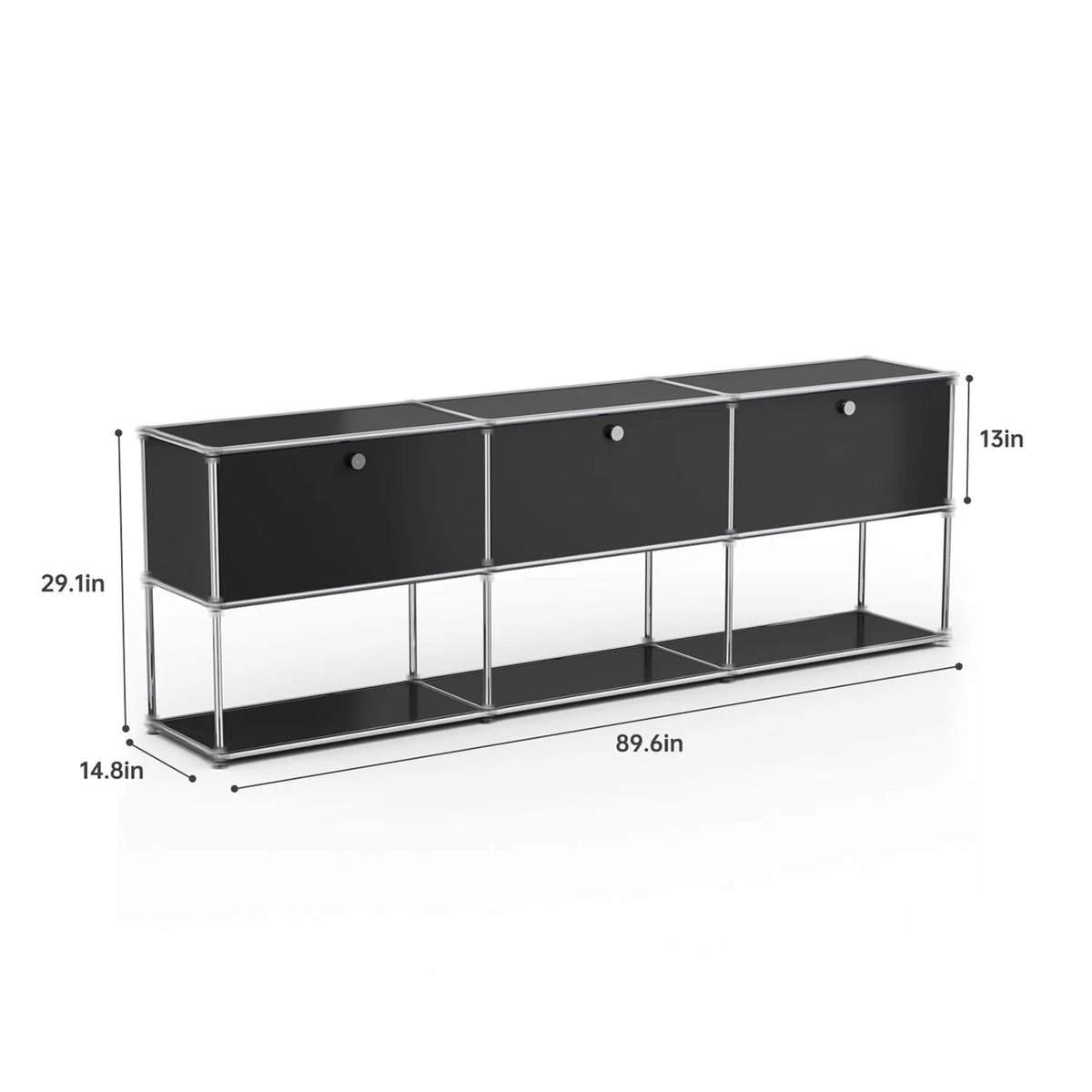 Modern Stainless Steel Storage Cabinet TV Stand Console Organizer