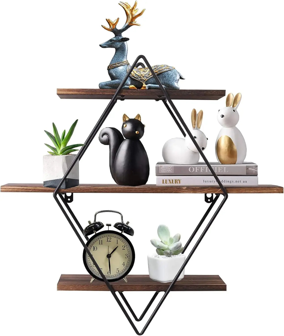 Wall Mounted Rustic Floating Shelves Decorative Wooden Kitchen Display Shelf