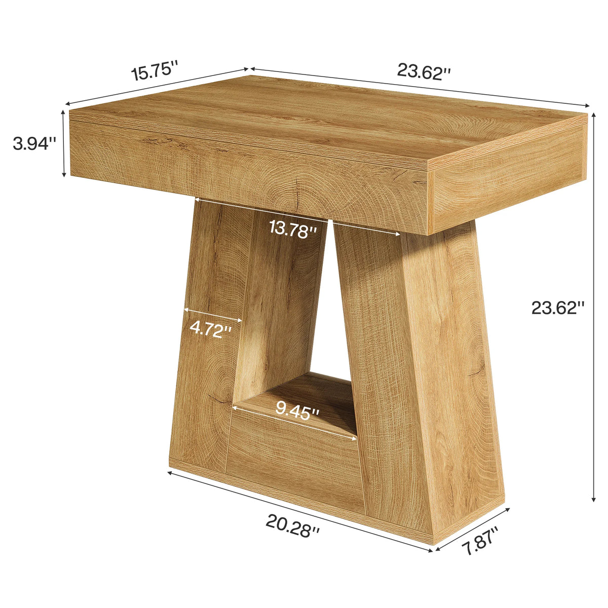 Tribesigns Two Tier Wooden Side Table For Bedroom Nightstand