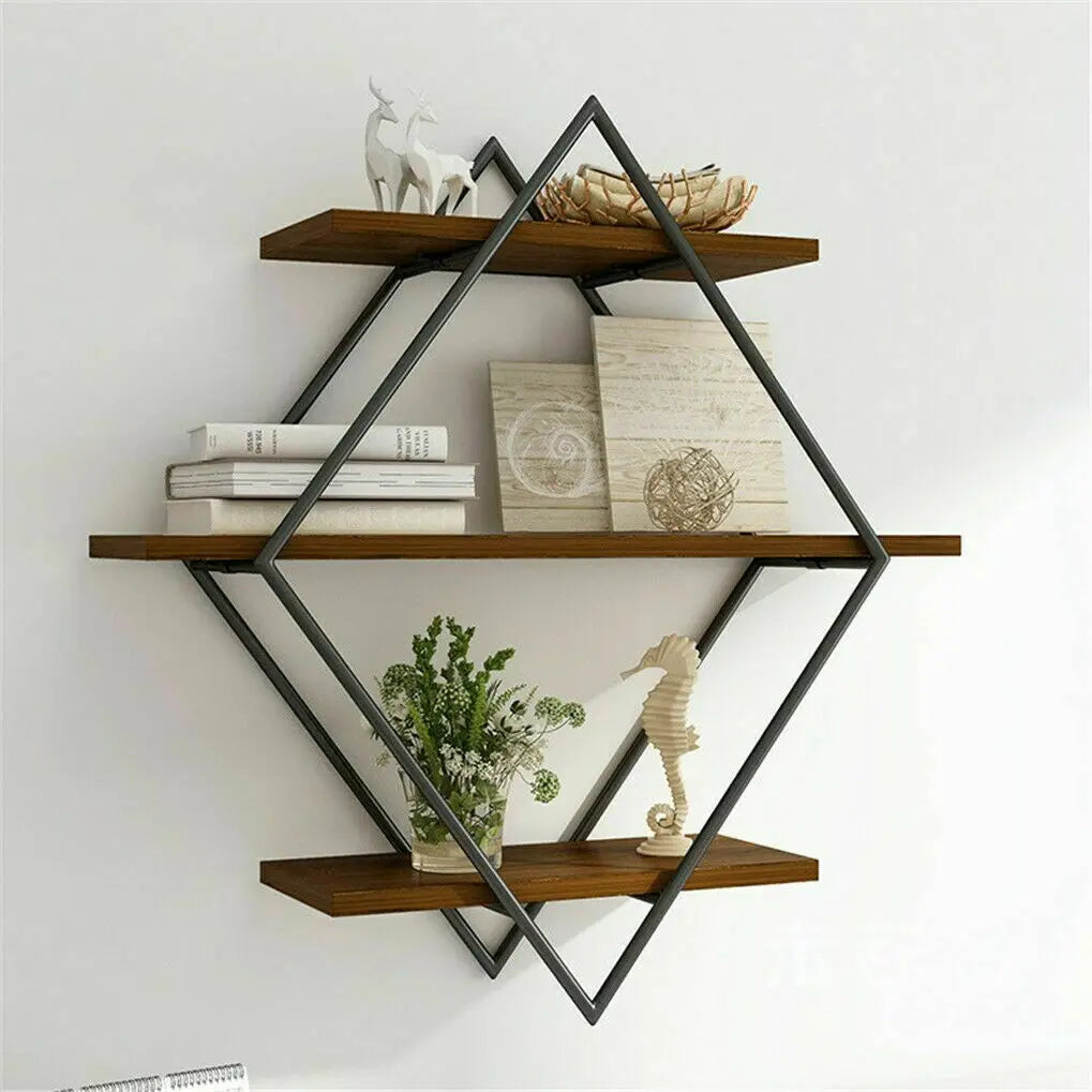 Wall Mounted Rustic Floating Shelves Decorative Wooden Kitchen Display Shelf