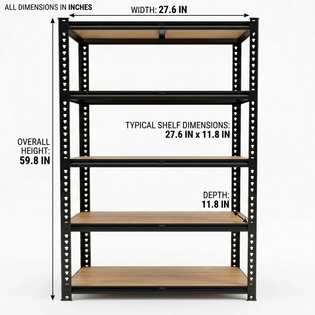 Heavy Duty Five Tier Metal Shelving Storage Rack Organizer