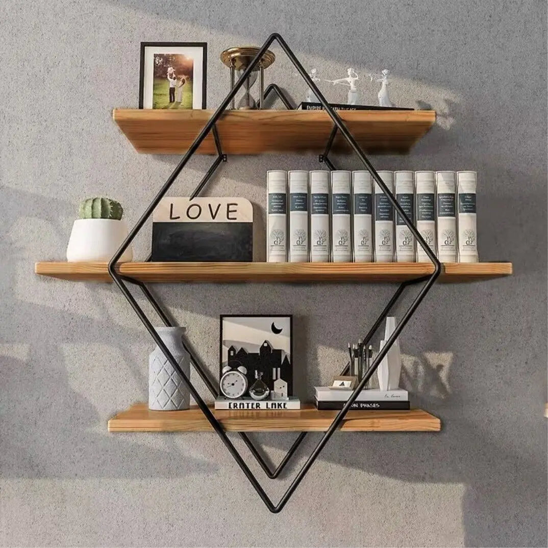 Wall Mounted Rustic Floating Shelves Decorative Wooden Kitchen Display Shelf