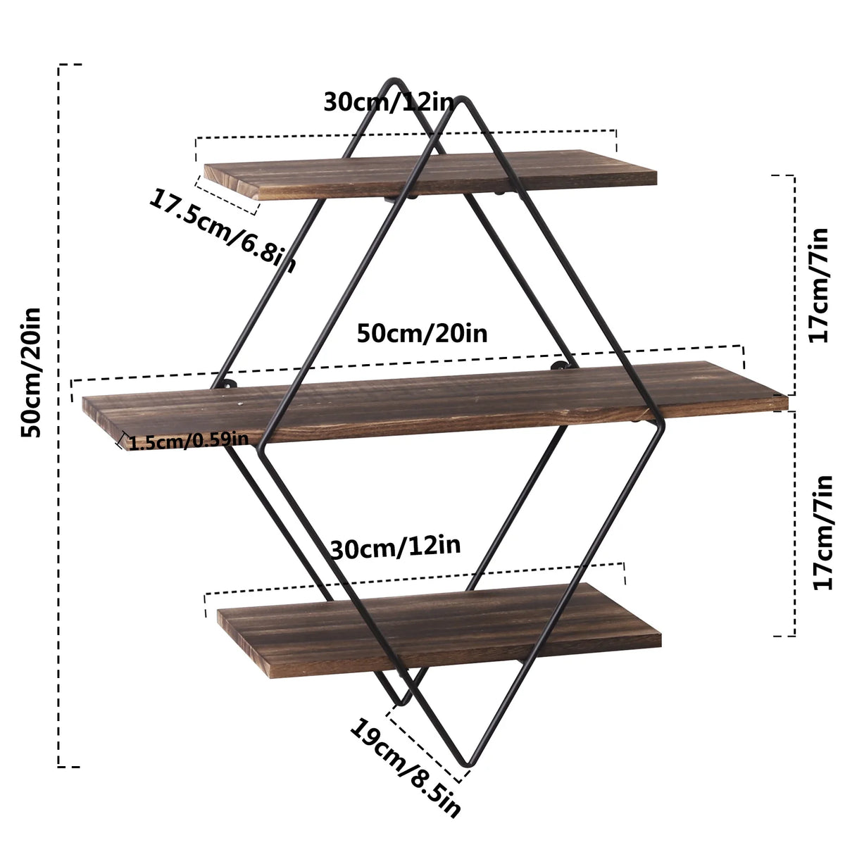Wall Mounted Rustic Floating Shelves Decorative Wooden Kitchen Display Shelf