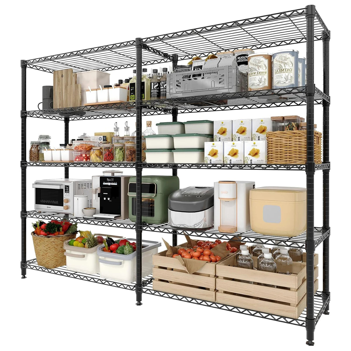 Twister Foldable Metal Storage Shelves Heavy Duty Pantry Kitchen Garage