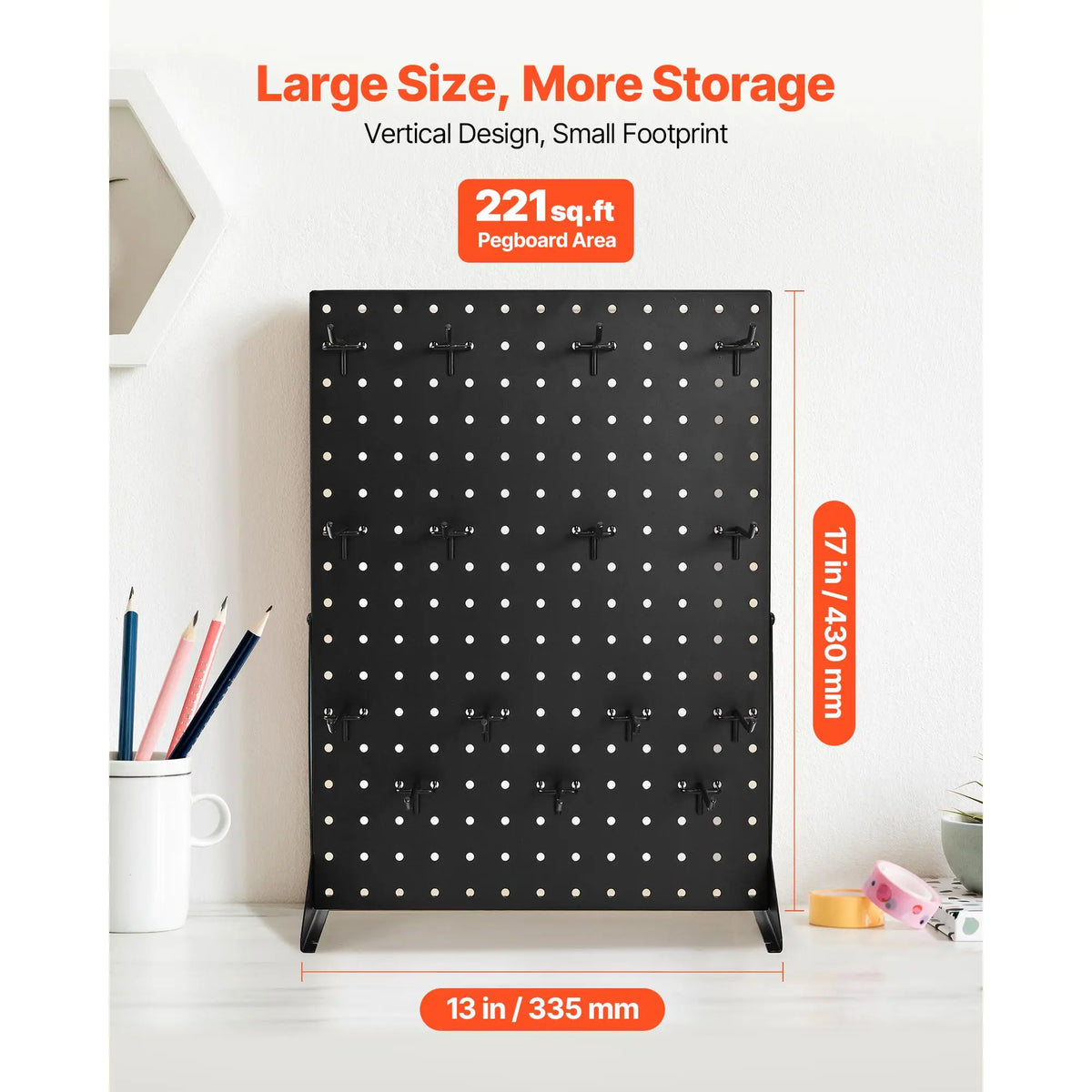 SucceBuy Steel Tabletop Pegboard Display Rack With Hooks